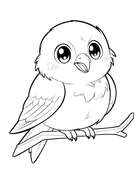 a drawing of a bird with a white background that has a bird on it