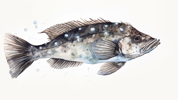 A drawing of a black snapper fish.