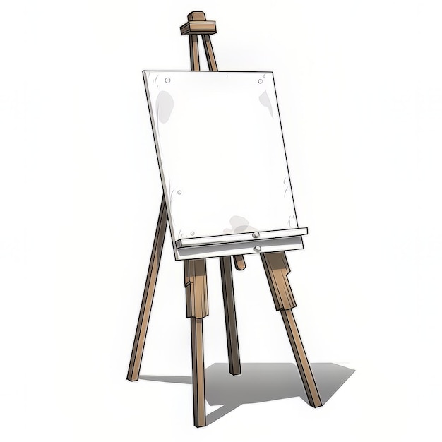 Photo a drawing of a blank canvas with a white background.