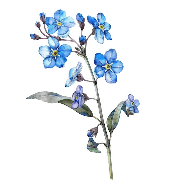 a drawing of a blue flower with the word blue on it