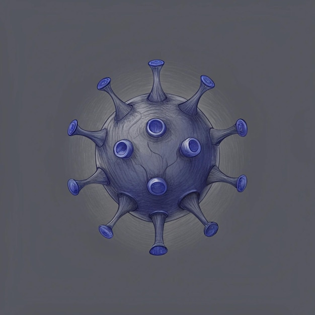 Photo a drawing of a blue and purple cog with the number 8 on it