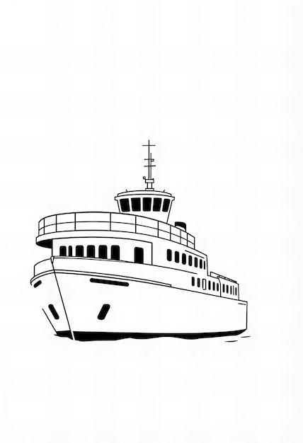 a drawing of a boat that has a white hull