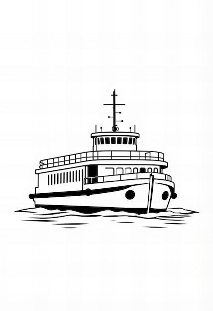 Photo a drawing of a boat that says  the name of the ship  on it