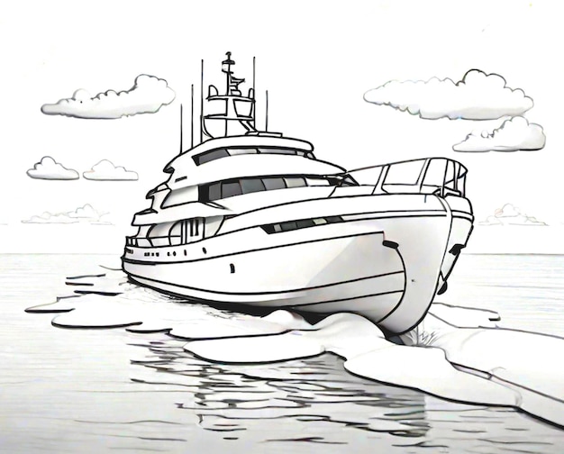 Photo a drawing of a boat that says  ship  on it