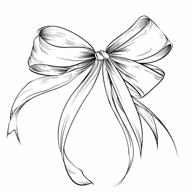 Photo a drawing of a bow with a ribbon on it generative ai