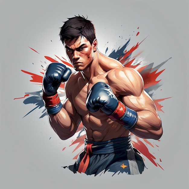 a drawing of a boxer with the words  boxer  on it