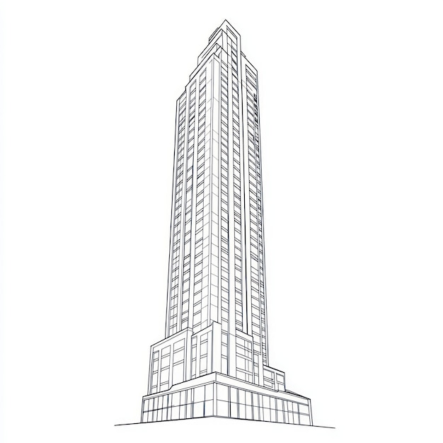 a drawing of a building that has a drawing of a building that says  skyscraper