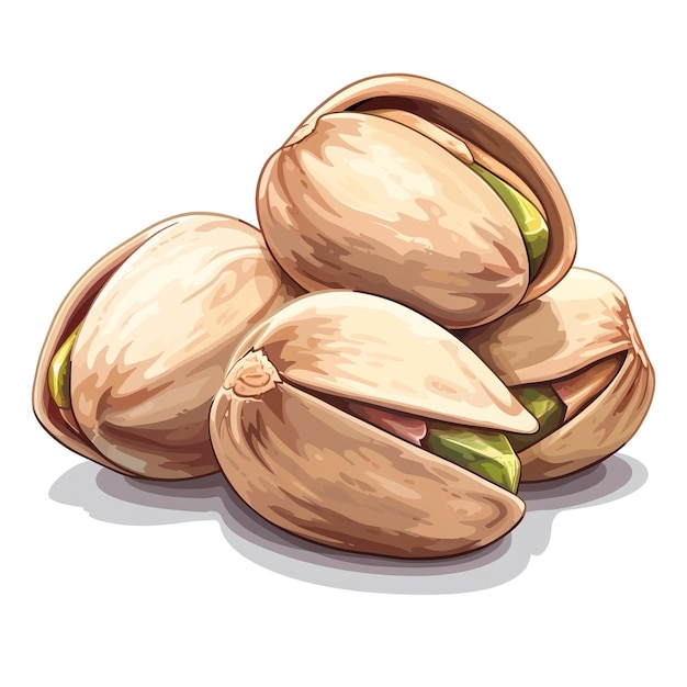 a drawing of a bunch of nuts with a white background