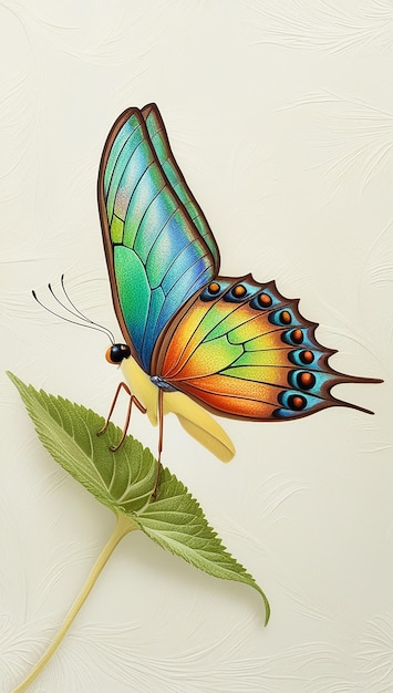 a drawing of a butterfly with a butterfly on the top of it