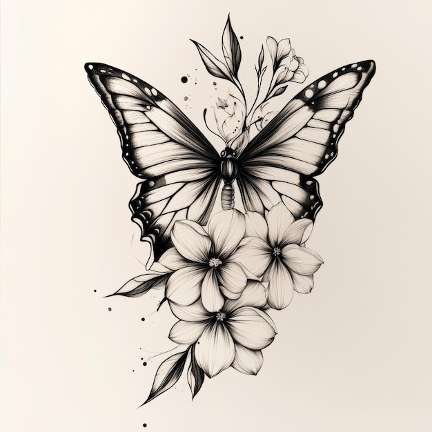 Photo a drawing of a butterfly with the word butterfly on it