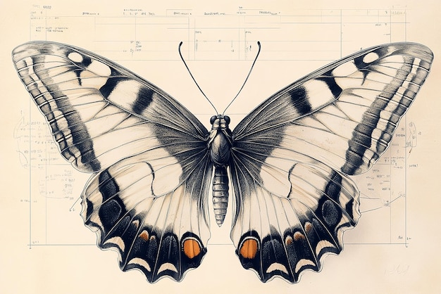 Photo a drawing of a butterfly