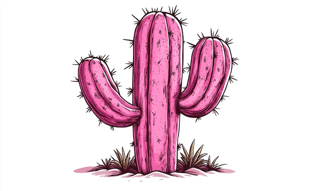 a drawing of a cactus with a drawing of a cactus