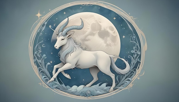 Photo a drawing of a capricorn woman zodiac sign capricorn