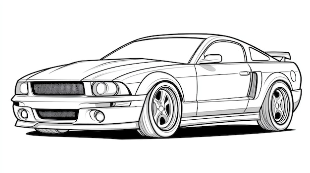 a drawing of a car with the license plate number 3