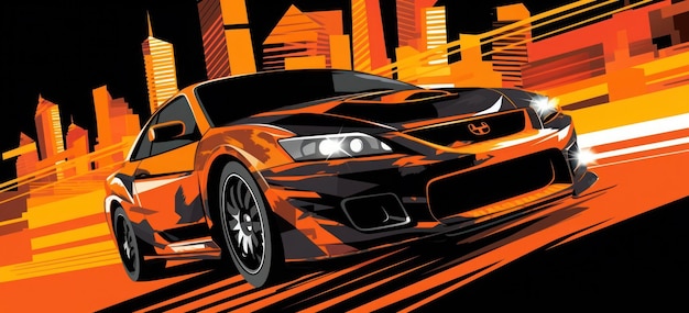 A drawing of a car with the word gt on it