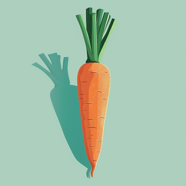 Photo a drawing of a carrot with a green hand drawn on it