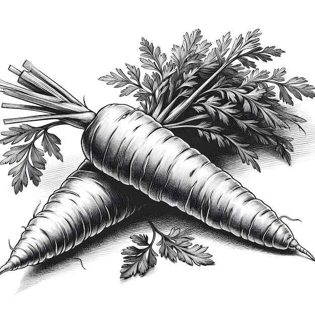 a drawing of a carrot with the title scallops on it