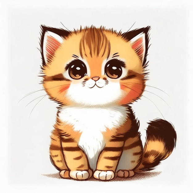 Drawing cat emotional cat cute cat