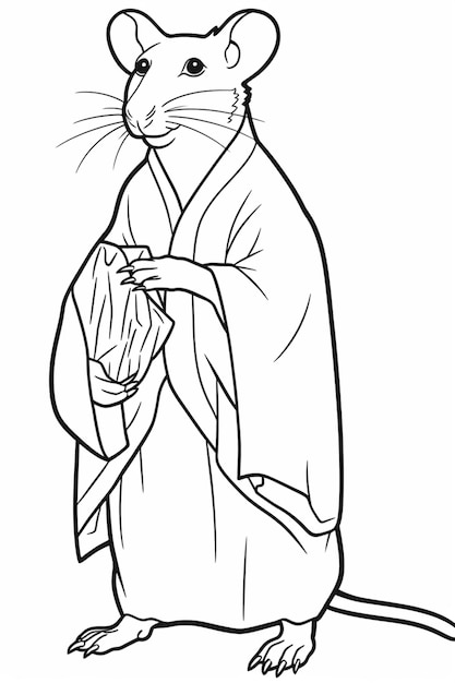 Photo a drawing of a cat with a robe that says  cat