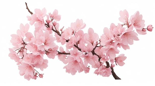 Drawing a Cherry Blossom Branch with Delicate Pink Flowers