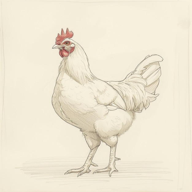 Photo a drawing of a chicken with a rooster on it