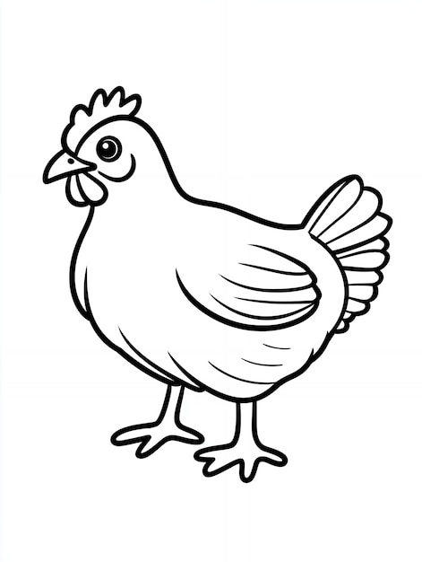 a drawing of a chicken