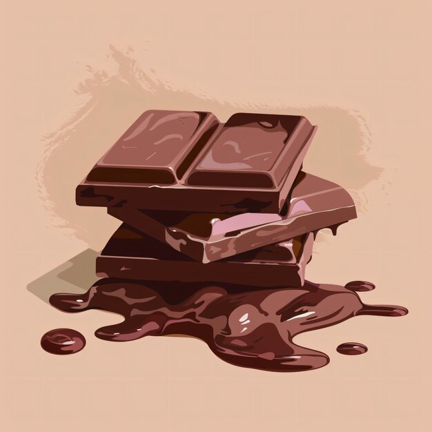 a drawing of a chocolate bar with chocolate and chocolate