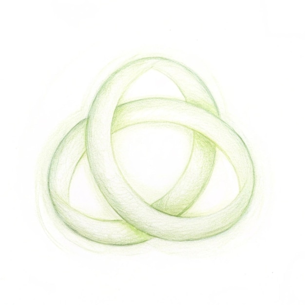 Photo a drawing of a circle that has a green line on it