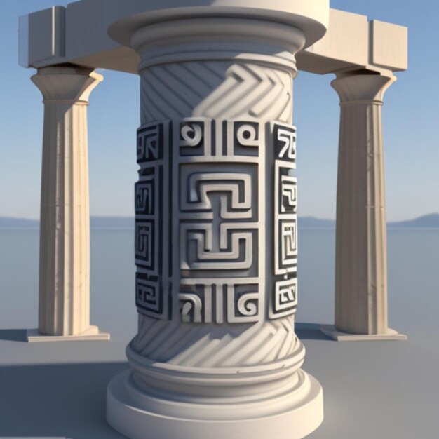 a drawing of a column with a design on it