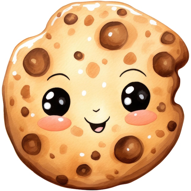 a drawing of a cookie with a smiley face on it