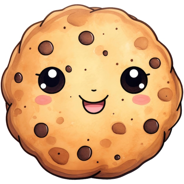 Photo a drawing of a cookie with a smiley face on it