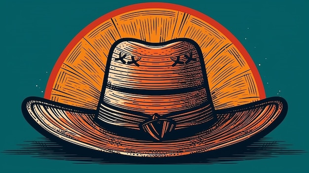 A drawing of a cowboy hat with the word " scarecrow " on it.