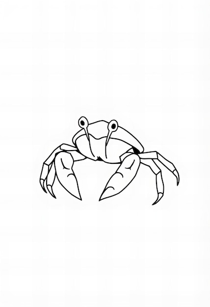 Photo a drawing of a crab with a black outline