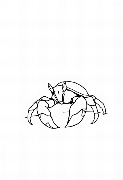 Photo a drawing of a crab with a drawing of a crab on it