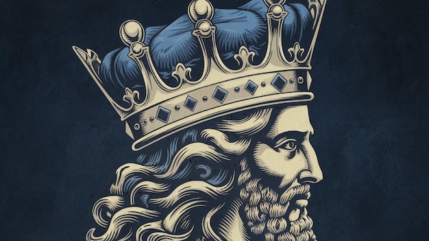 a drawing of a crown with a crown and the word king on it