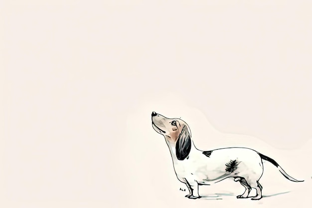 Photo a drawing of a dachshund with a black nose