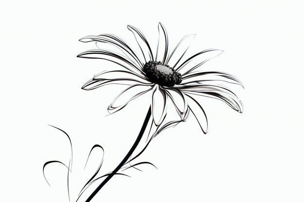 A drawing of a daisy with a large flower on it.