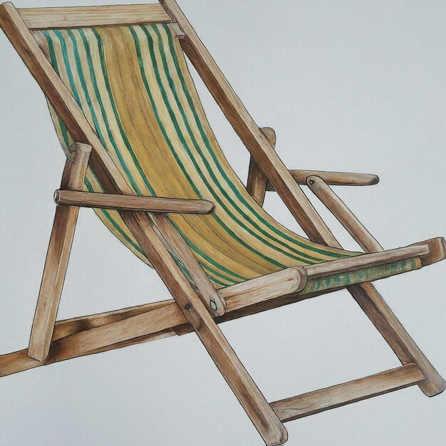 a drawing of a deck chair with the word quot sleigh quot on it