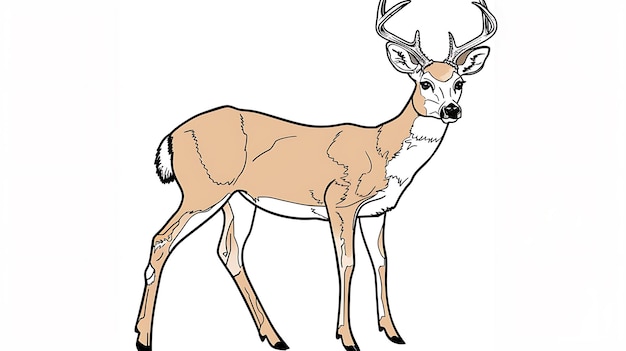 a drawing of a deer with antlers and antlers