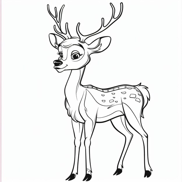 Photo a drawing of a deer with a white background that says quot deer quot