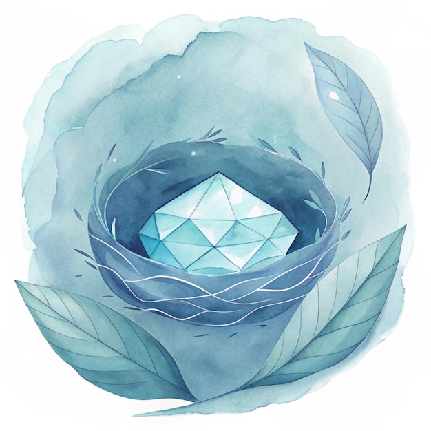 Photo a drawing of a diamond in a blue flower