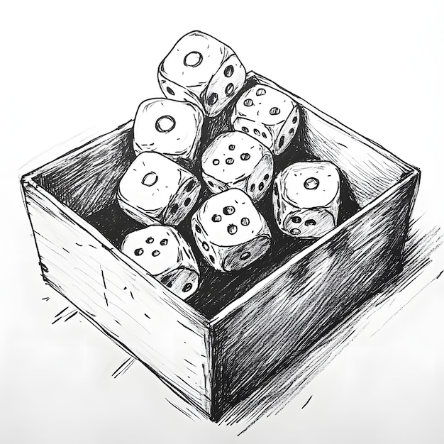 Photo a drawing of dice that has the letter o on it