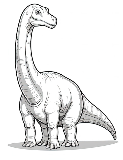 a drawing of a dinosaur with a black outline