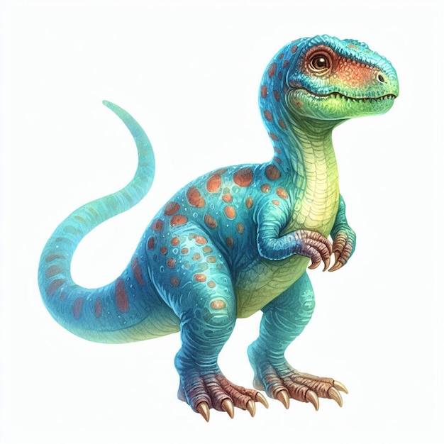 a drawing of a dinosaur with a blue and pink body