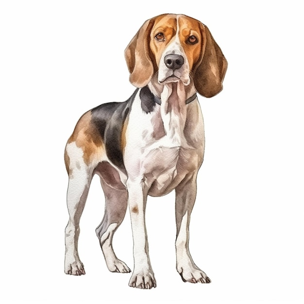 A drawing of a dog from the beagle breed