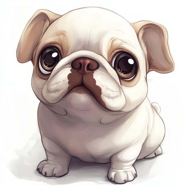 Photo a drawing of a dog with big eyes