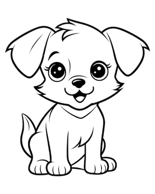 a drawing of a dog with a black outline that says the name dog