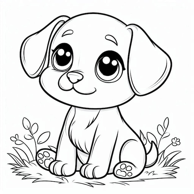 Photo a drawing of a dog with a black and white face and a black and white background