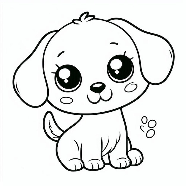 Photo a drawing of a dog with a flower in it