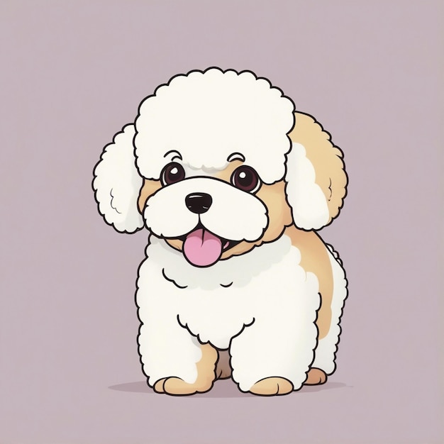 Photo a drawing of a dog with a white coat and a pink background